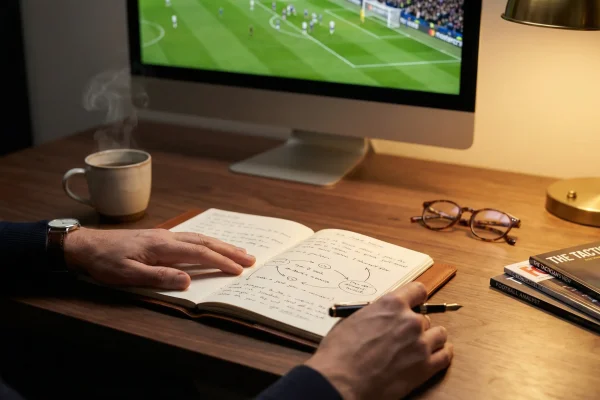 Espace de travail sophistiqué avec carnet d